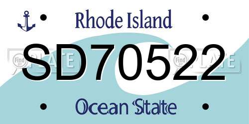 SD70522 Rhode Island License Plate