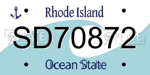 SD70872 Rhode Island License Plate