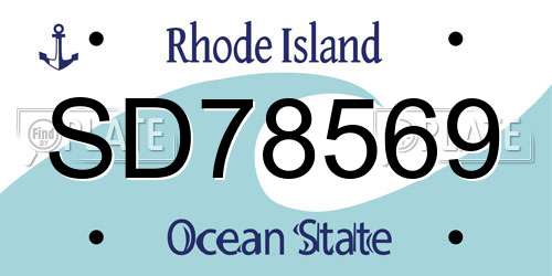 SD78569 Rhode Island License Plate