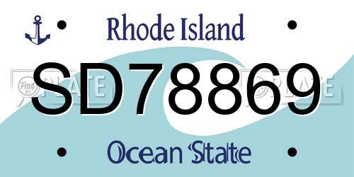SD78869 Rhode Island License Plate