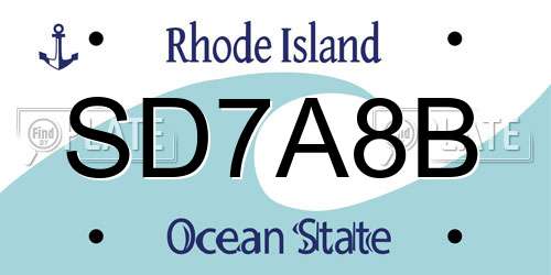SD7A8B Rhode Island License Plate