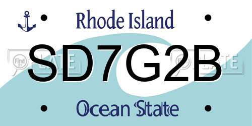 SD7G2B Rhode Island License Plate