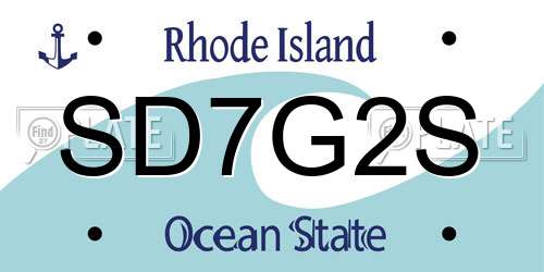 SD7G2S Rhode Island License Plate