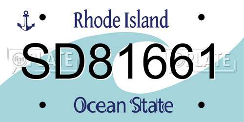 SD81661 Rhode Island License Plate