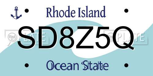 SD8Z5Q Rhode Island License Plate