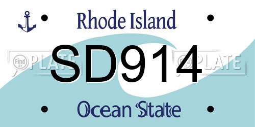 SD914 Rhode Island License Plate