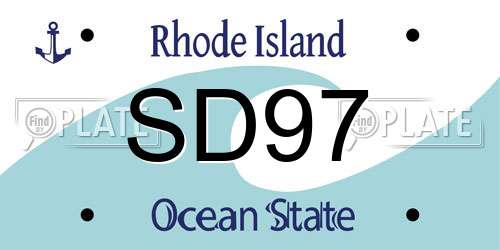SD97 Rhode Island License Plate