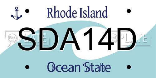 SDA14D Rhode Island License Plate