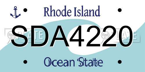 SDA4220 Rhode Island License Plate