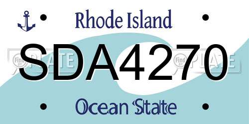SDA4270 Rhode Island License Plate