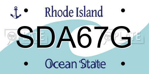 SDA67G Rhode Island License Plate