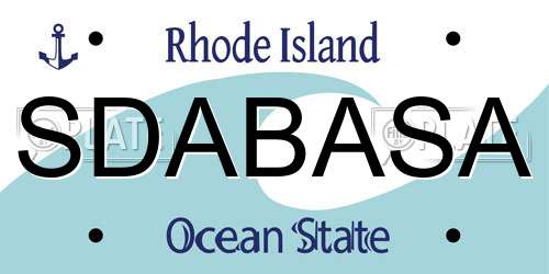 SDABASA Rhode Island License Plate