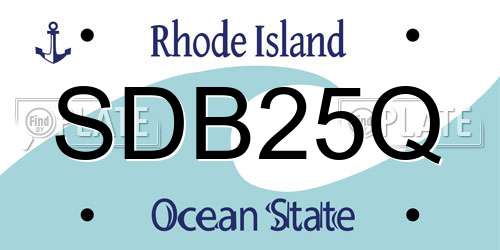 SDB25Q Rhode Island License Plate