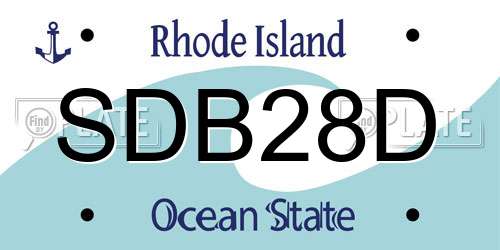 SDB28D Rhode Island License Plate