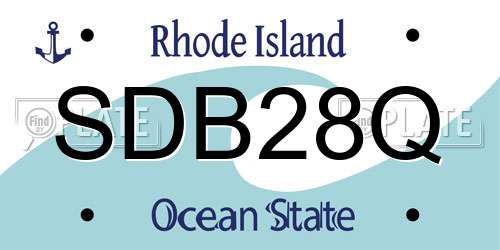 SDB28Q Rhode Island License Plate