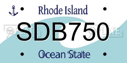 SDB750 Rhode Island License Plate