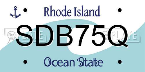 SDB75Q Rhode Island License Plate