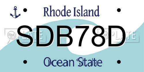 SDB78D Rhode Island License Plate