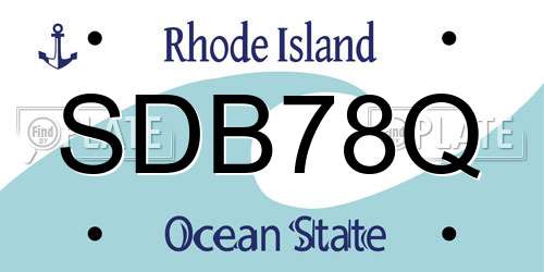 SDB78Q Rhode Island License Plate