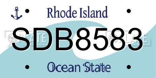 SDB8583 Rhode Island License Plate