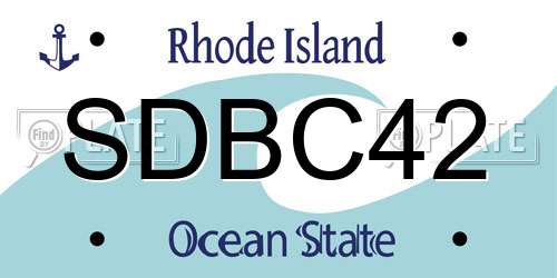 SDBC42 Rhode Island License Plate