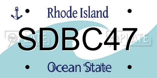 SDBC47 Rhode Island License Plate