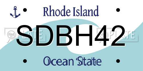 SDBH42 Rhode Island License Plate