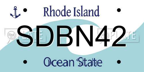SDBN42 Rhode Island License Plate