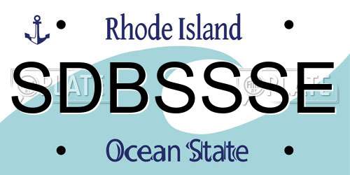 SDBSSSE Rhode Island License Plate