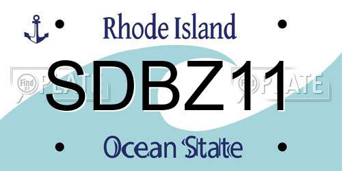 SDBZ11 Rhode Island License Plate
