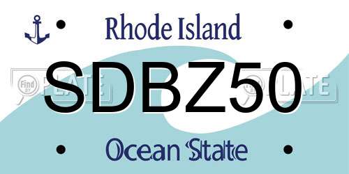SDBZ50 Rhode Island License Plate