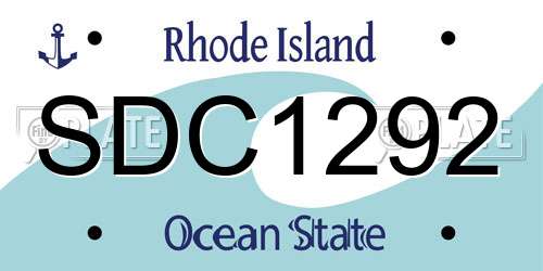 SDC1292 Rhode Island License Plate