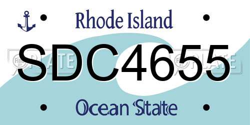 SDC4655 Rhode Island License Plate