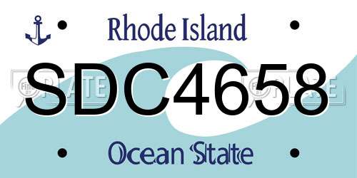 SDC4658 Rhode Island License Plate