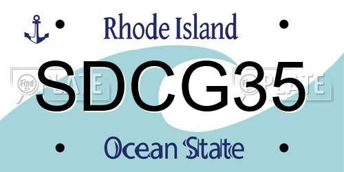 SDCG35 Rhode Island License Plate