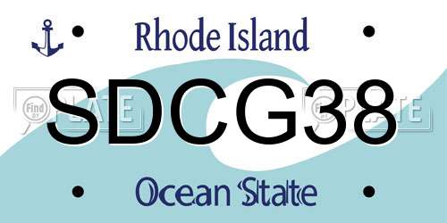 SDCG38 Rhode Island License Plate