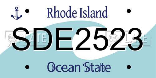 SDE2523 Rhode Island License Plate