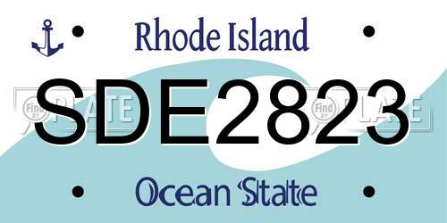 SDE2823 Rhode Island License Plate