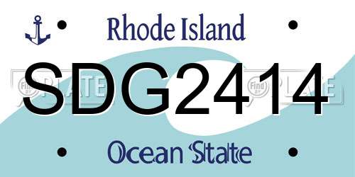 SDG2414 Rhode Island License Plate