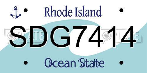 SDG7414 Rhode Island License Plate