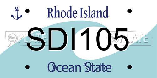 SDI105 Rhode Island License Plate