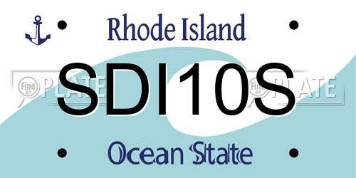 SDI10S Rhode Island License Plate