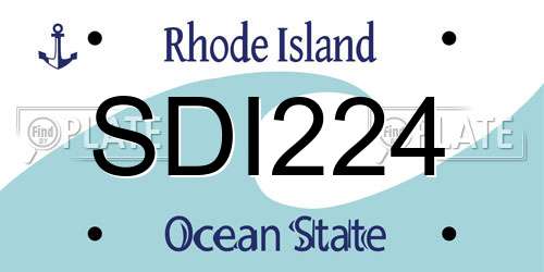 SDI224 Rhode Island License Plate