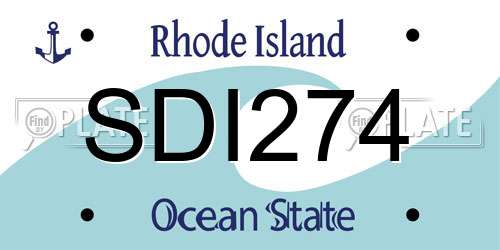 SDI274 Rhode Island License Plate
