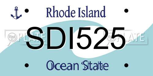 SDI525 Rhode Island License Plate