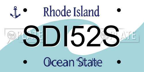 SDI52S Rhode Island License Plate