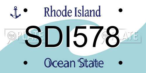 SDI578 Rhode Island License Plate
