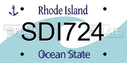 SDI724 Rhode Island License Plate