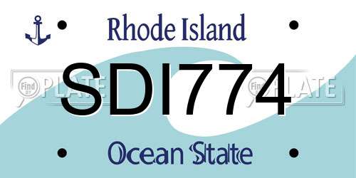SDI774 Rhode Island License Plate