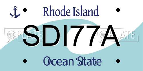 SDI77A Rhode Island License Plate